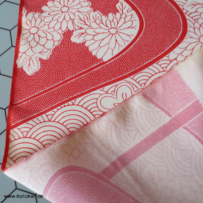 Seidenstoff für Komon Kimono, Brücke und Fluß