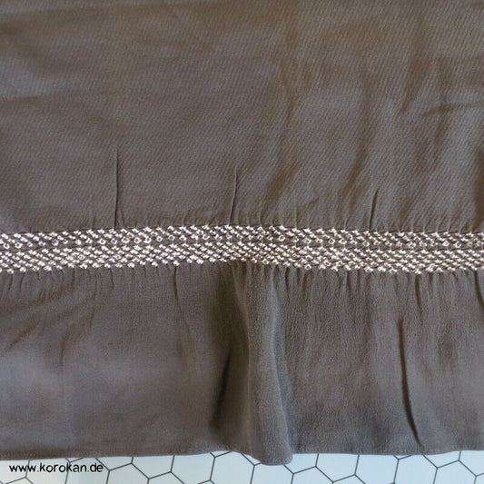 originalgehefteter Heko Obi - Serge / Chirimen / Shibori