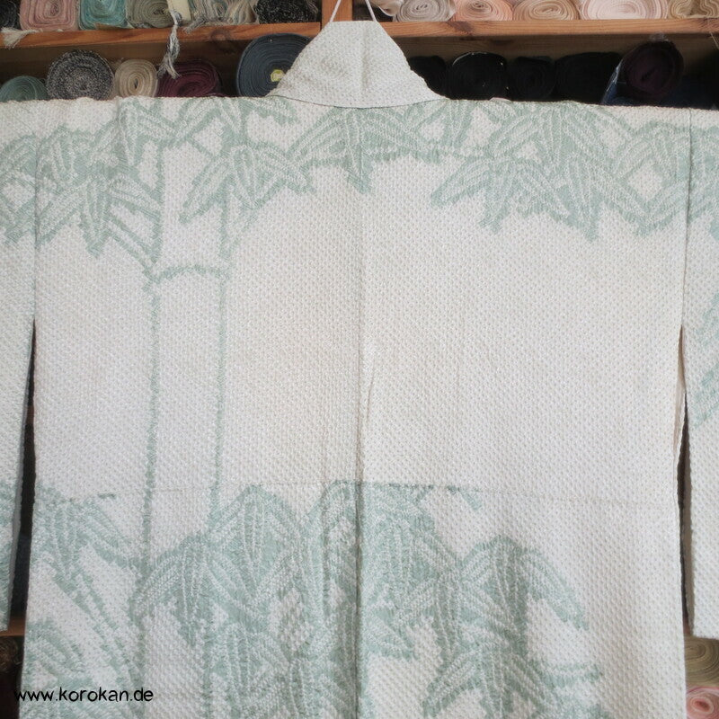 Full Shibori jade Bambus Homongi Seiden Kimono