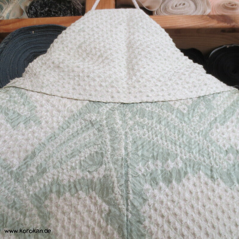 Full Shibori jade Bambus Homongi Seiden Kimono