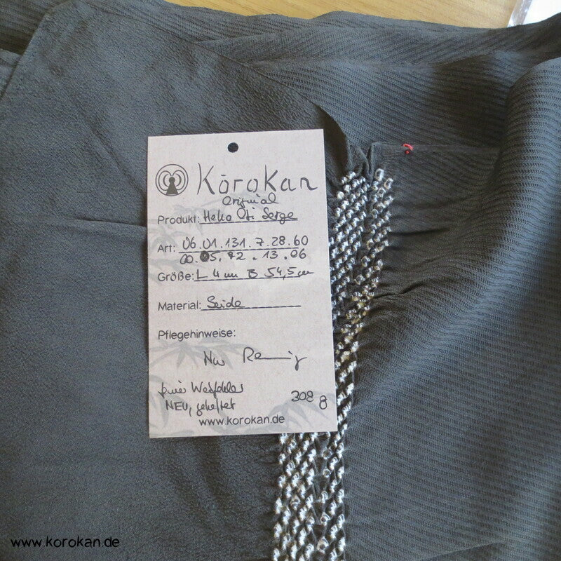 originalgehefteter Heko Obi - Serge / Chirimen / Shibori