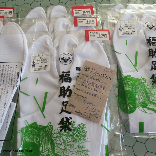 weiße Tabi Socken 4 Haken, neu