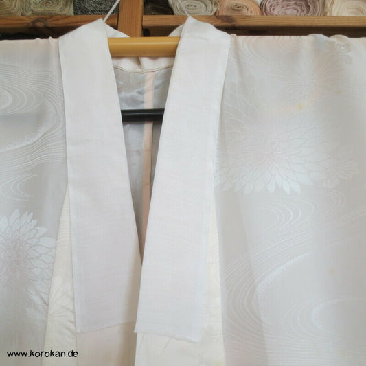 Kiku Rinzu Damast Seiden Furisode Juban Unterkimono, gekürzte Ärmel