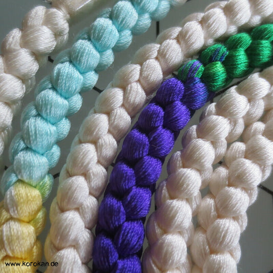 weiß - bunter Obijime, runde Kordel, unbenutzt