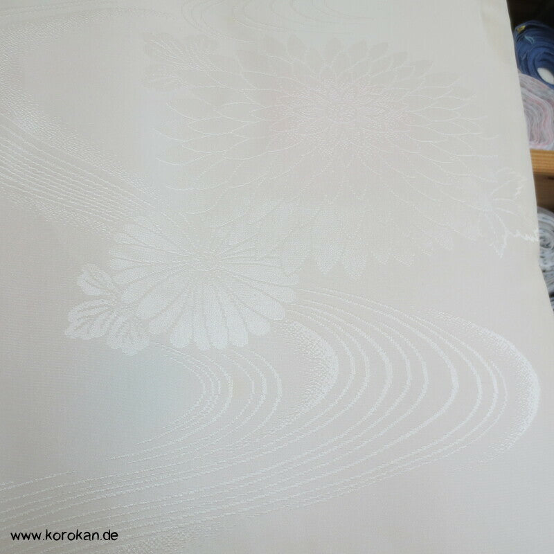 Kiku Rinzu Damast Seiden Furisode Juban Unterkimono, gekürzte Ärmel