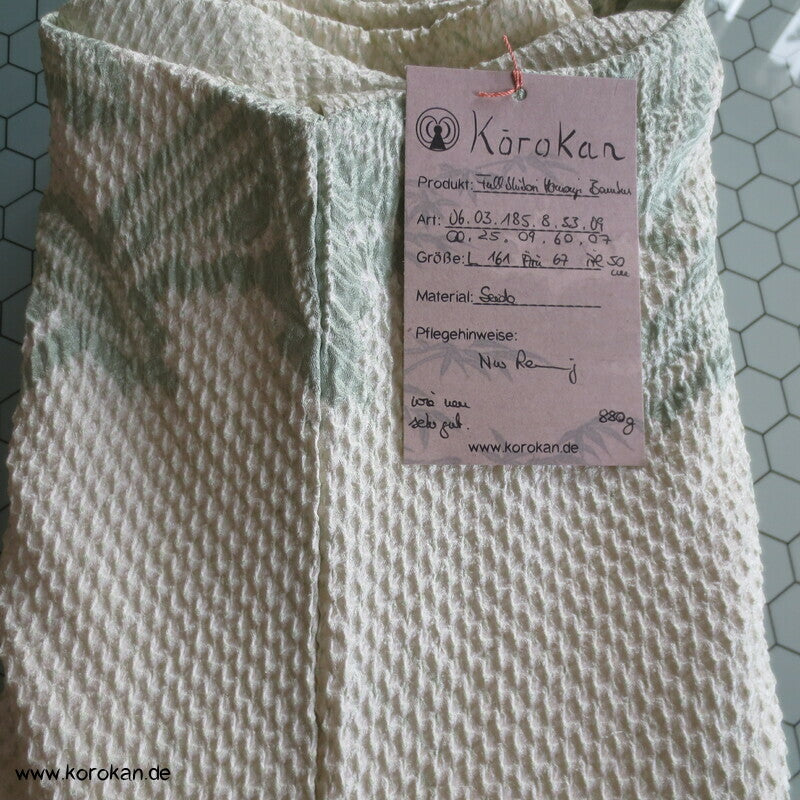 Homongi Kimono Full Shibori Seide mit jade Bambusmuster