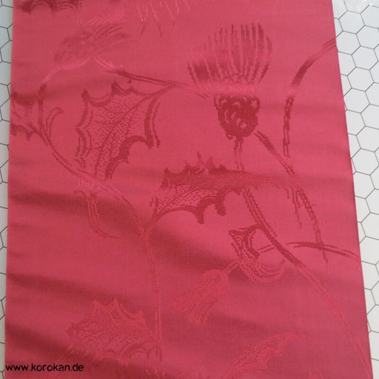 Disteln, uni weinrot Obi Seidenrips Jacquard