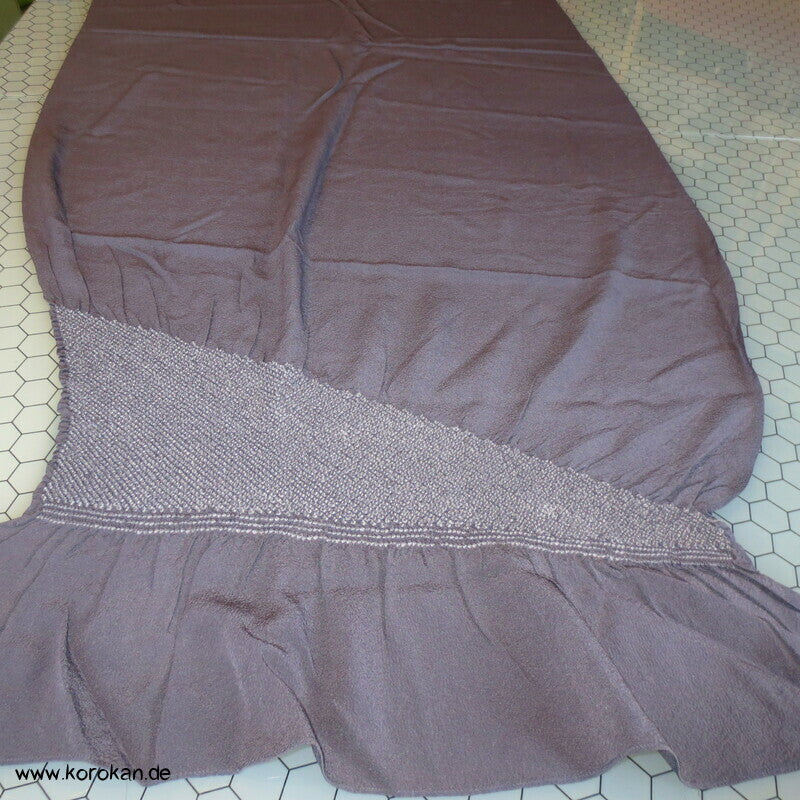 diagonalem Shibori Heko Obi - Chirimen Seiden Crepe