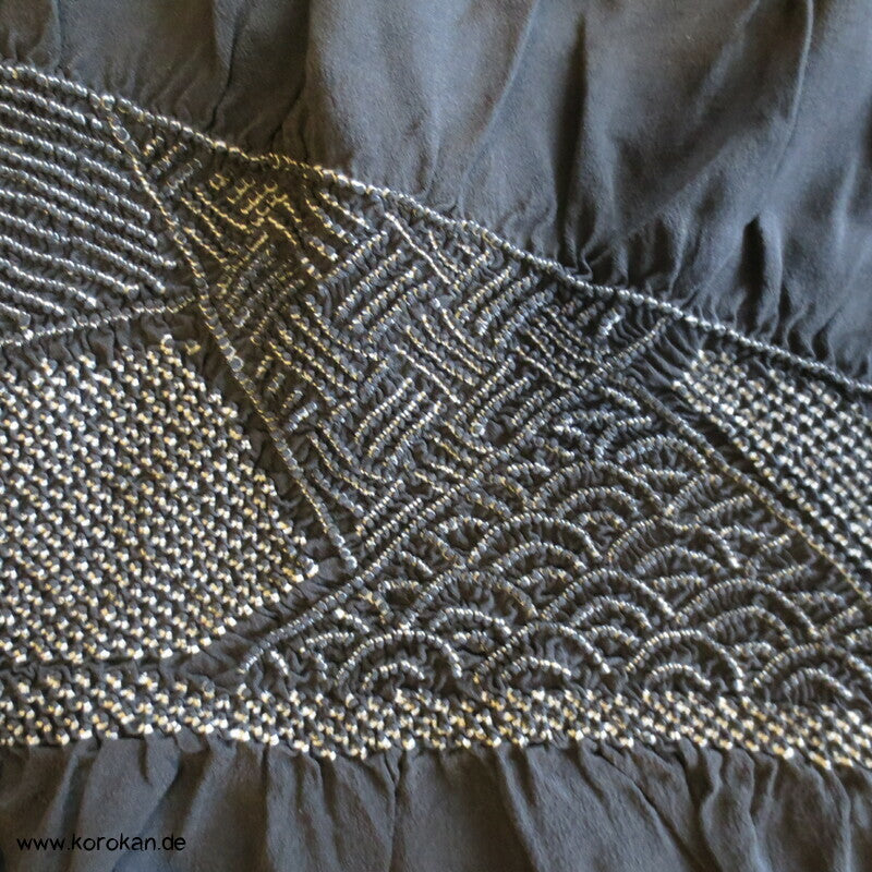 Kiribame Steinweg Shibori Heko Obi - Chirimen Crepe