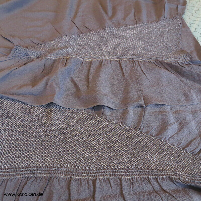 diagonalem Shibori Heko Obi - Chirimen Seiden Crepe