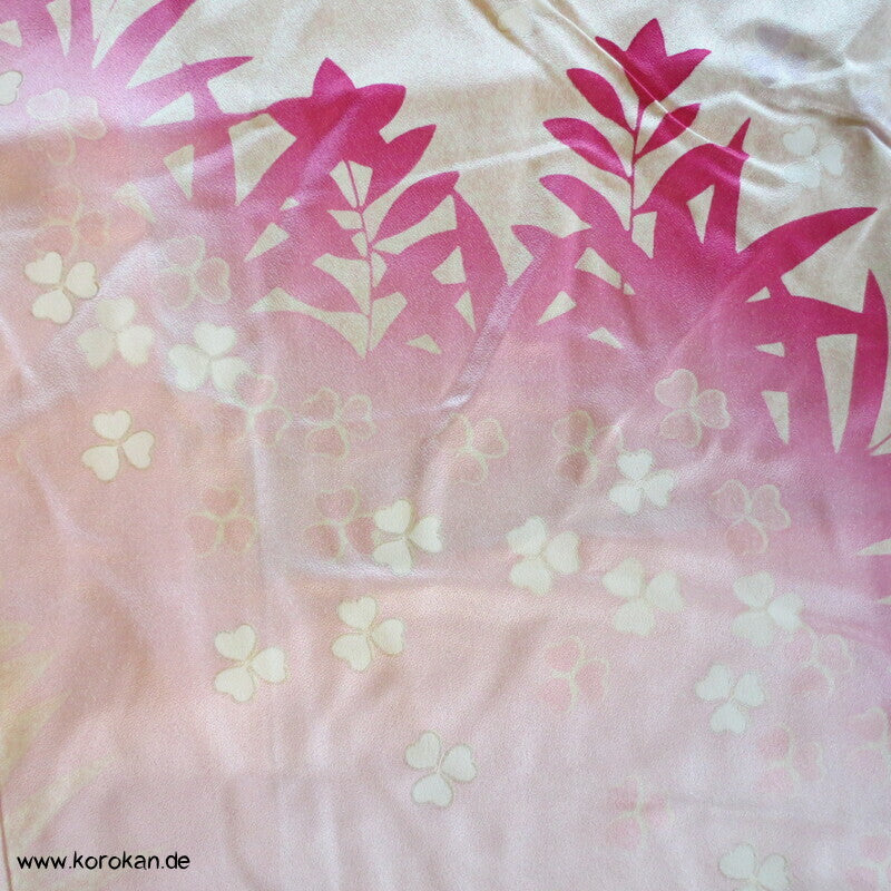 rosa, pink, lila Blumen Seiden Karieba für Furisode Kimono