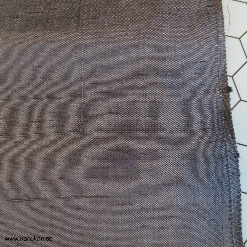 Tanmono Stoffrolle anthrazit schwarze Tsumugi Kimono Seide