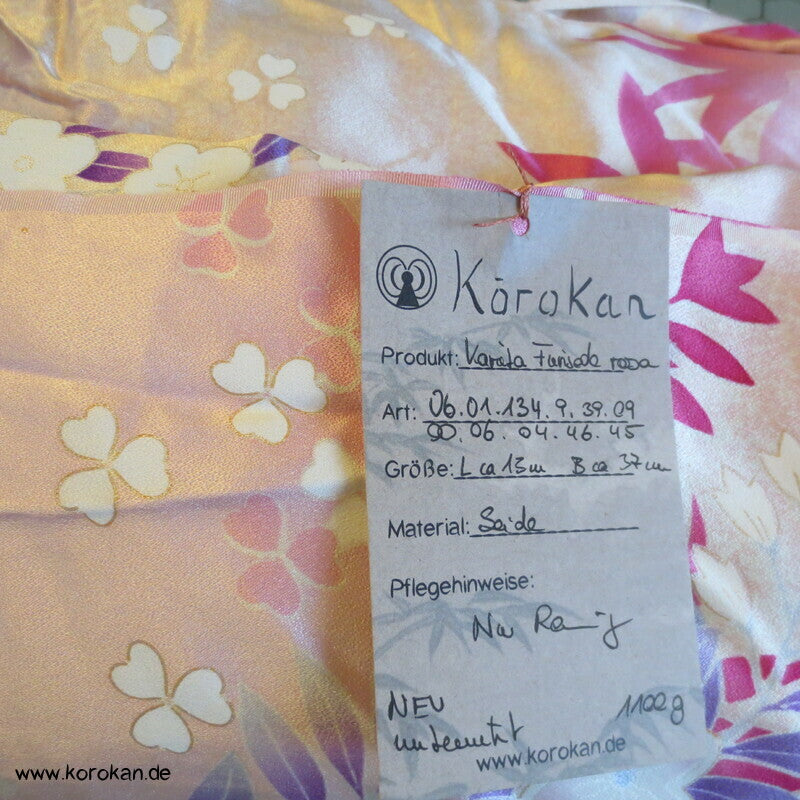 rosa, pink, lila Blumen Seiden Karieba für Furisode Kimono