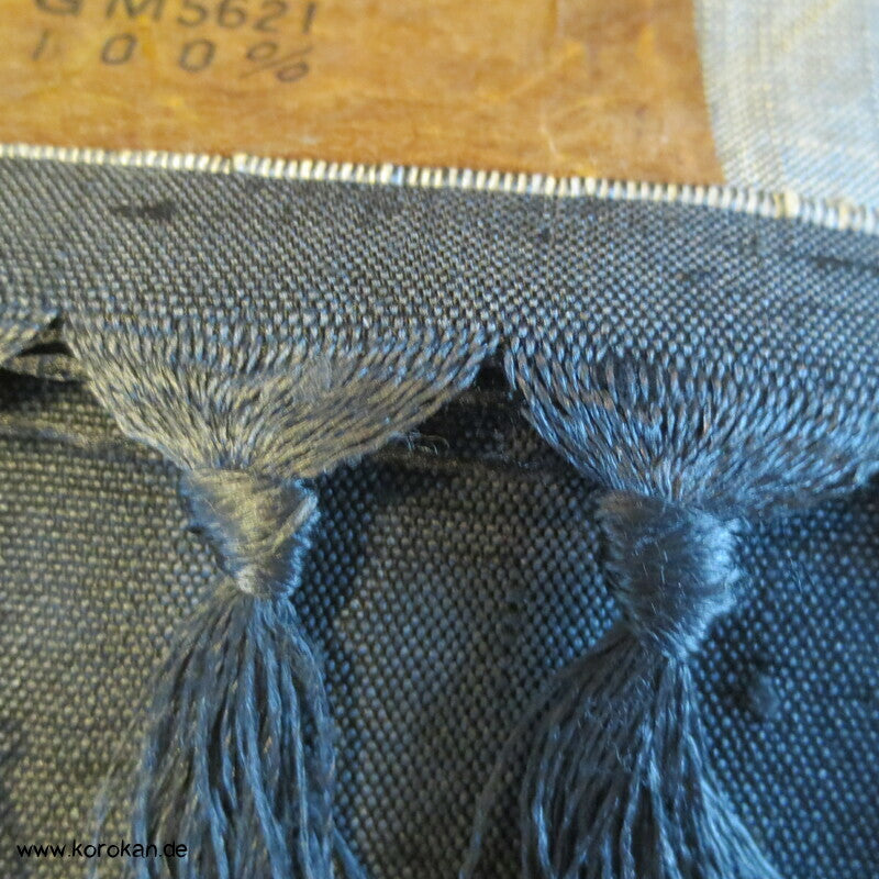 Tanmono Stoffrolle anthrazit schwarze Tsumugi Kimono Seide