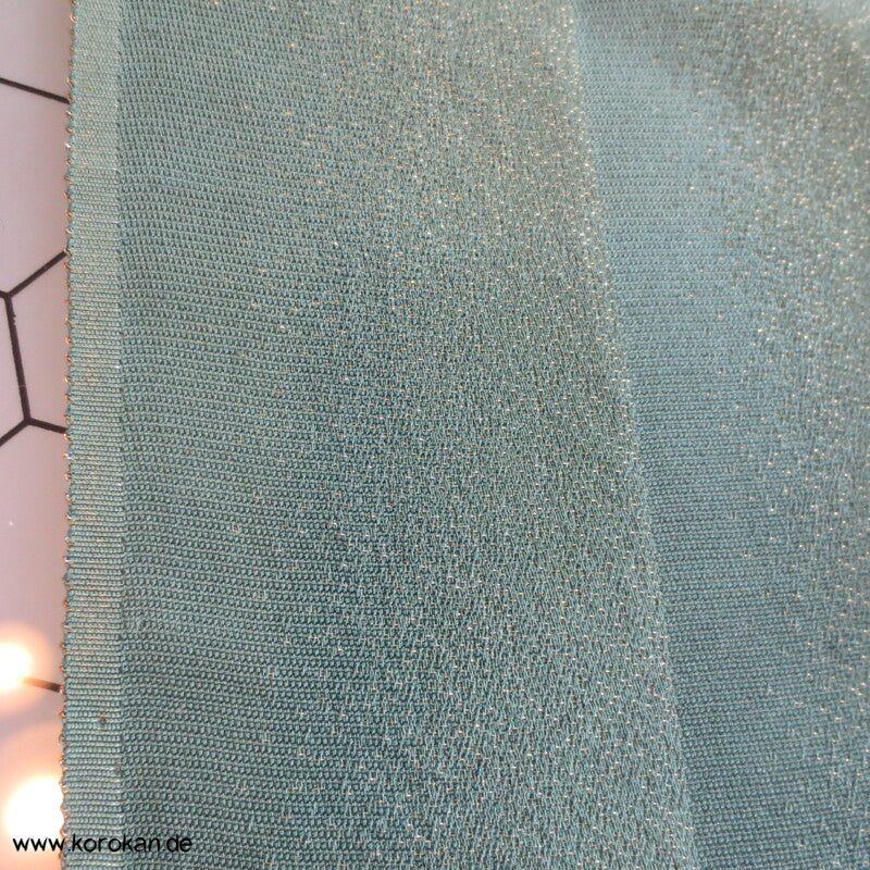gold graugrüne Ombré Kettstreifen Kimono Stoffrest, Seidenbrokat