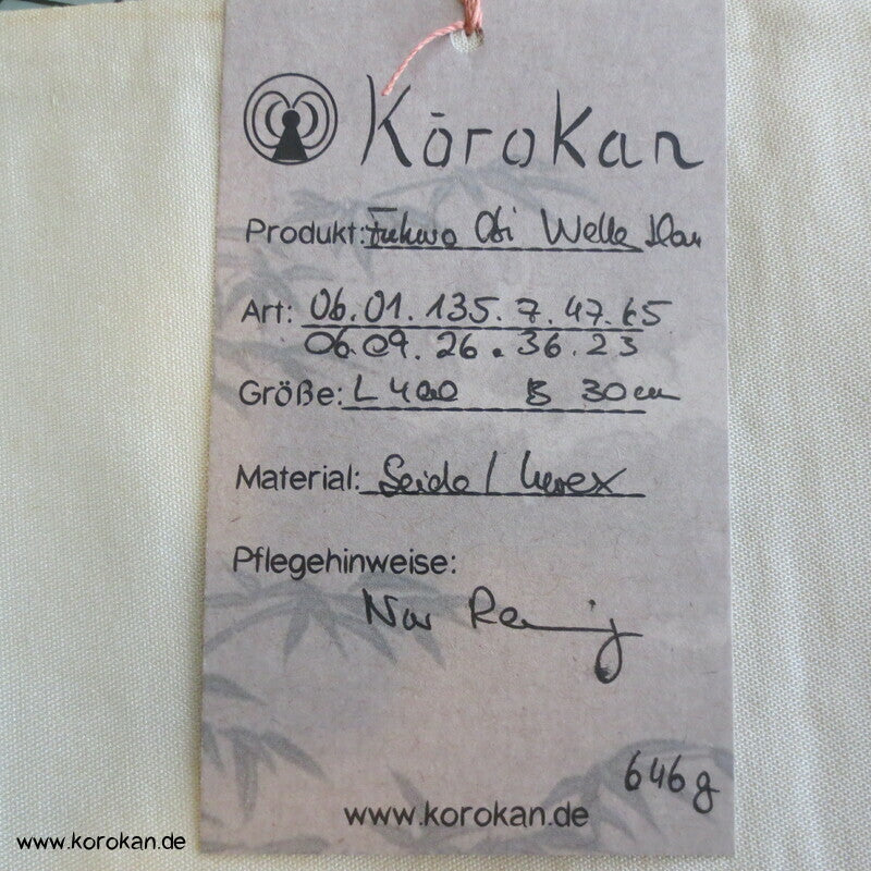 Wellen, spritzende Gischt Seidenbrokat Fukuro Obi Kimonogürtel