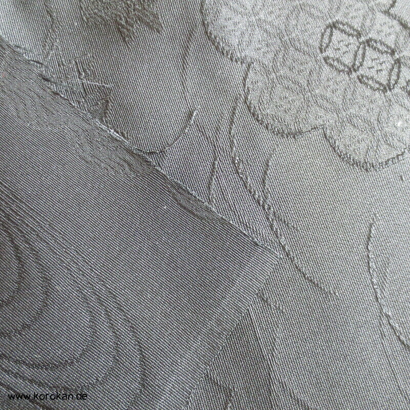 schwarzer Haori Kimono Damast Seiden Stoffrest