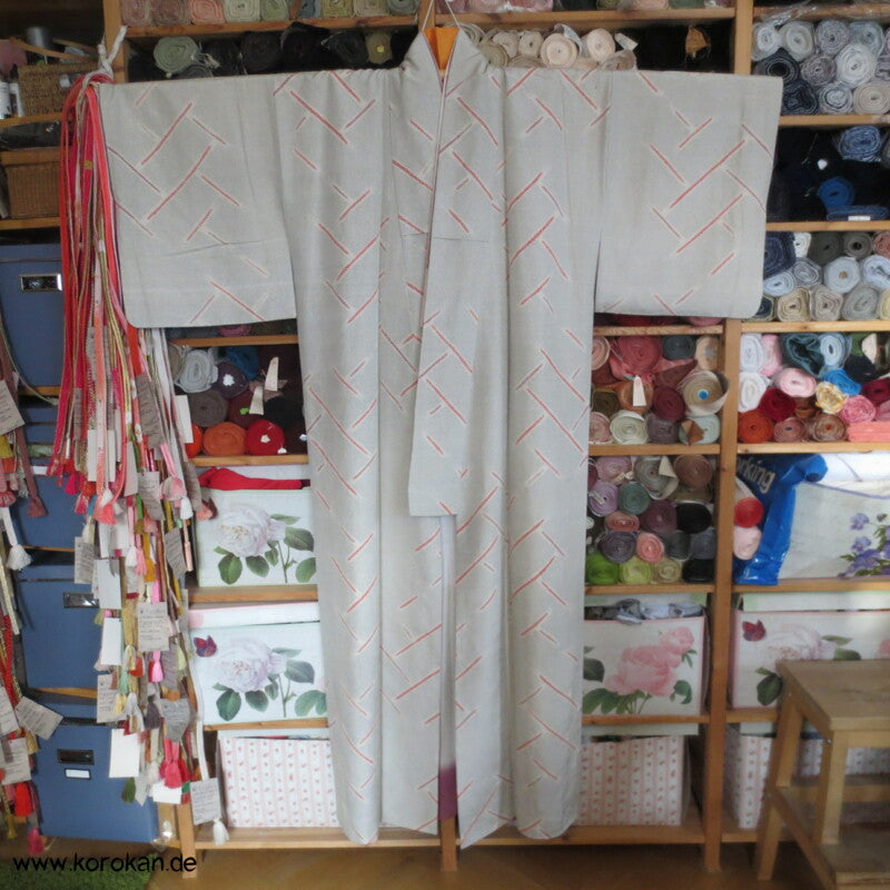 Shibori Higaki Flechtmuster Kasuri Tsumugi Seiden Kimono