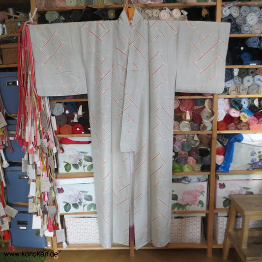 Shibori Higaki Flechtmuster Kasuri Tsumugi Seiden Kimono
