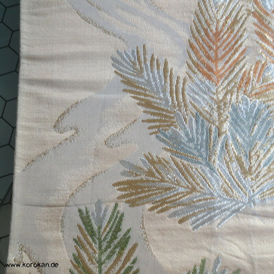 junge Kieferntriebe Fukuro Obi Seidenbrokat Kimonogürtel