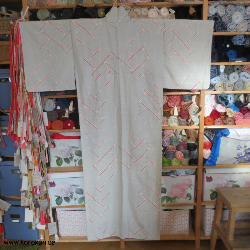 Shibori Higaki Flechtmuster Kasuri Tsumugi Seiden Kimono