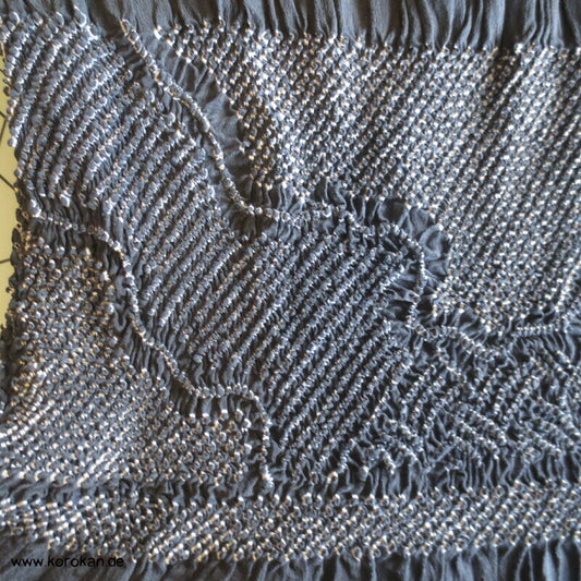 Fluss Shibori Heko Obi - Chirimen Crepe