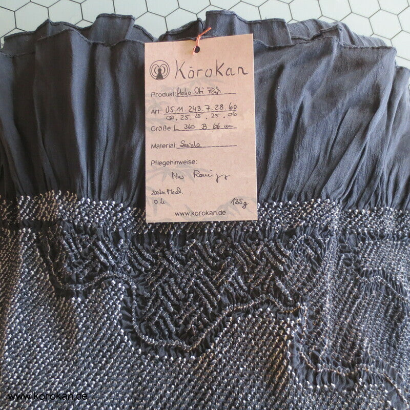 Fluss Shibori Heko Obi - Chirimen Crepe