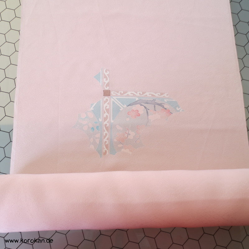Pfingstrosenmuster rosa rot Tanmono, Yuzen Kimono Seidendamast Stoffrolle