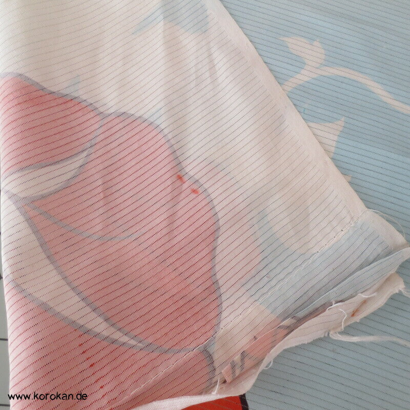 roten Asagao auf hellblau Sommer Kimono Rho Seide