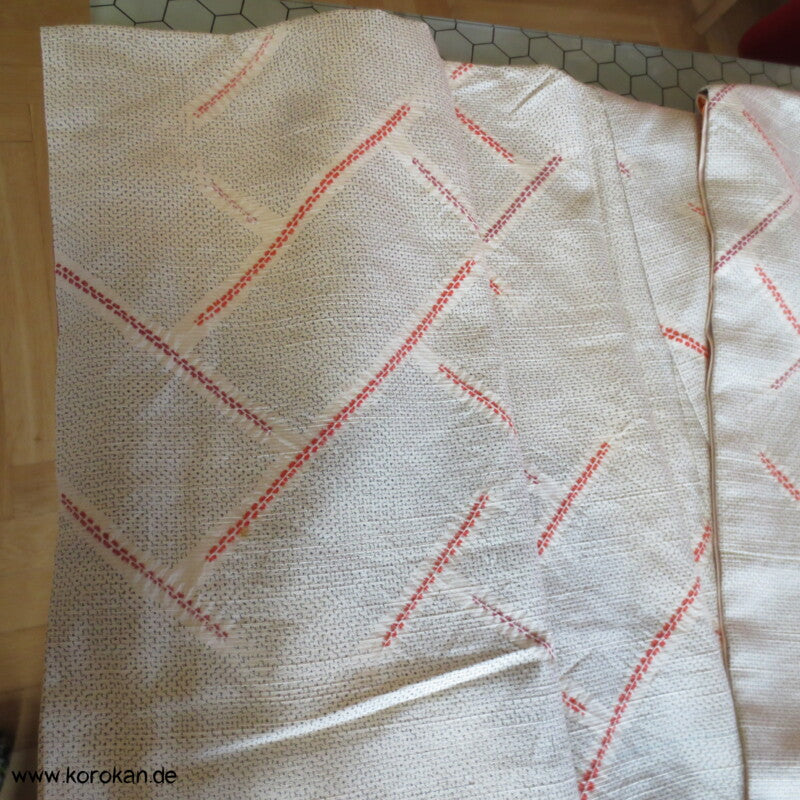 Shibori Higaki Flechtmuster Kasuri Tsumugi Seiden Kimono