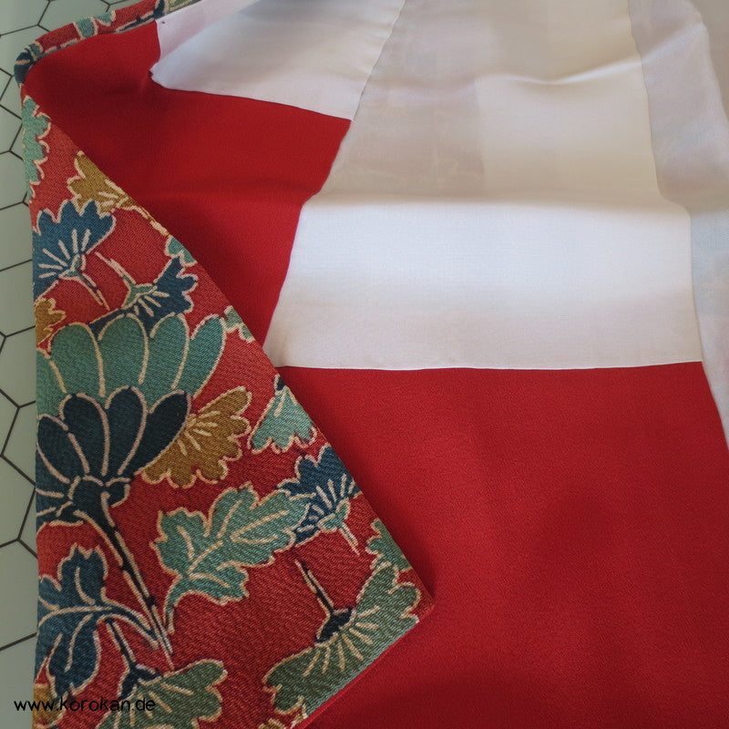 Kiku abstrakt Seidencrepe Komon Kimono