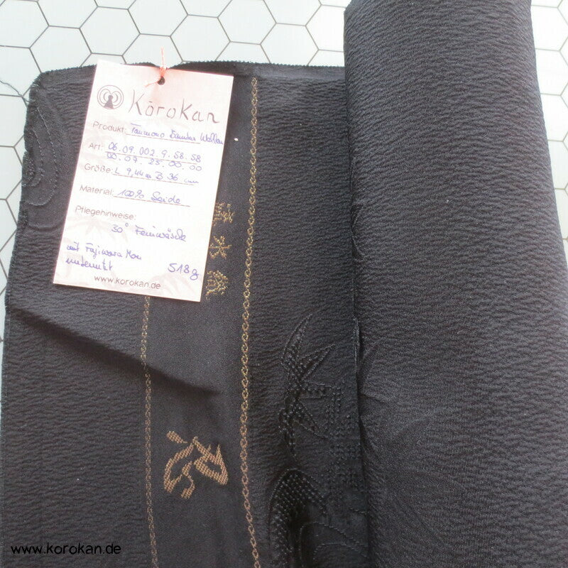 schwarze Bambus und Fluss Damast Kimono Seide