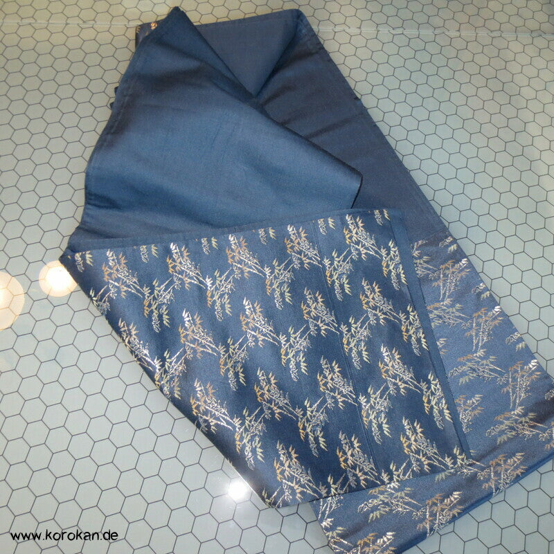 Mini Bambus Brokat marineblau Fukuro Obi