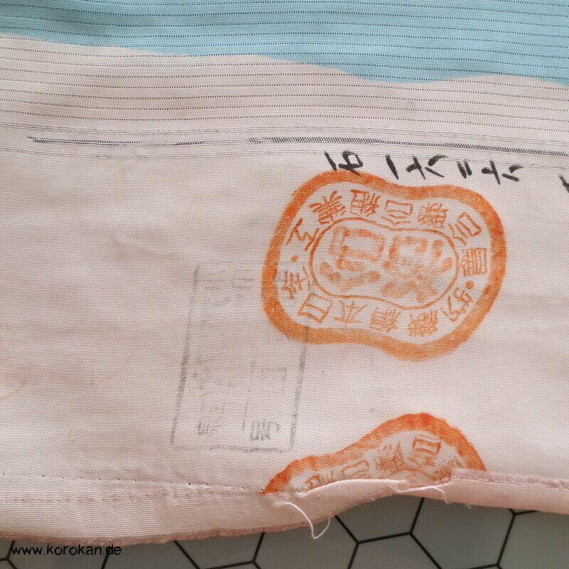 roten Asagao auf hellblau Sommer Kimono Rho Seide