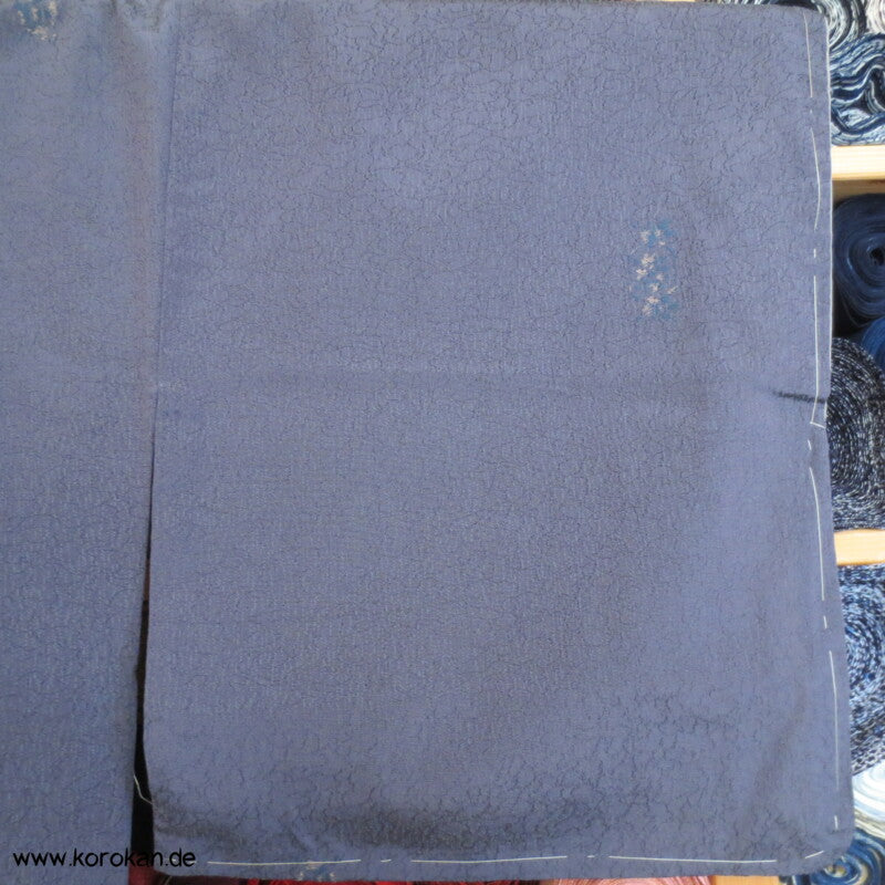 dunkelblaugrauer Kimono Seiden Jacquard Omeshi