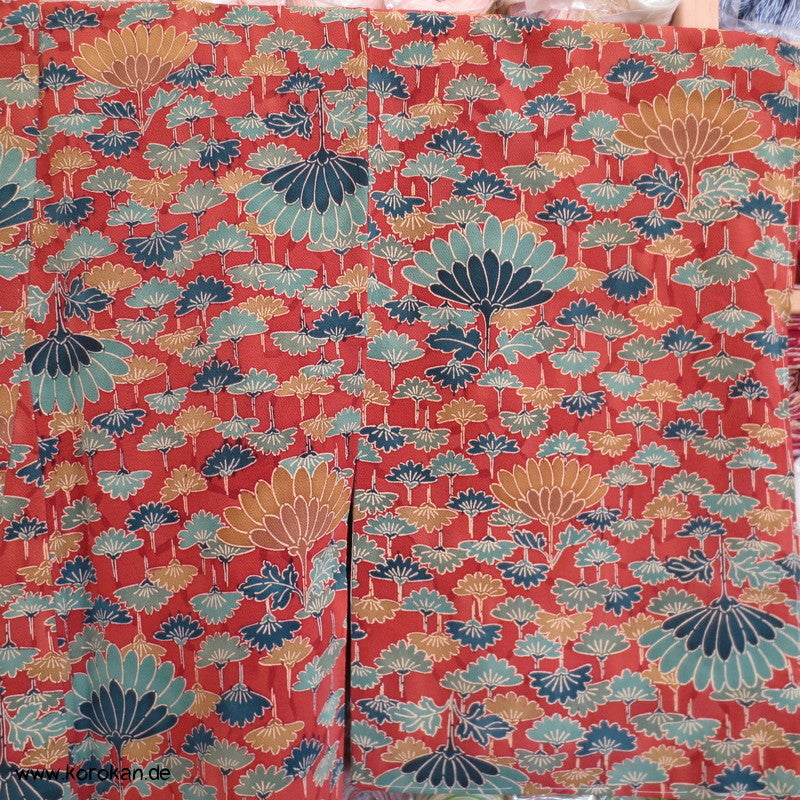 Kiku abstrakt Seidencrepe Komon Kimono