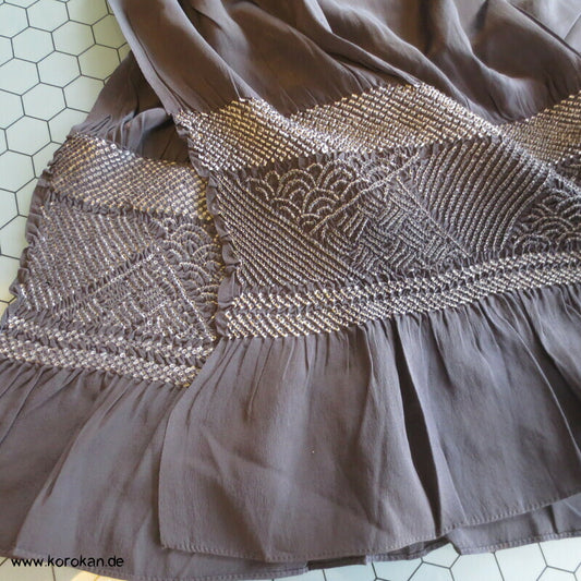 japanische Muster Shibori Heko Obi - Chirimen Crepe