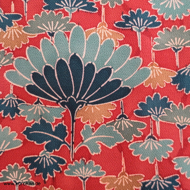 Kiku abstrakt Seidencrepe Komon Kimono