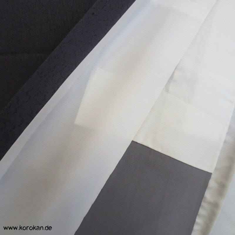 dunkelblaugrauer Kimono Seiden Jacquard Omeshi