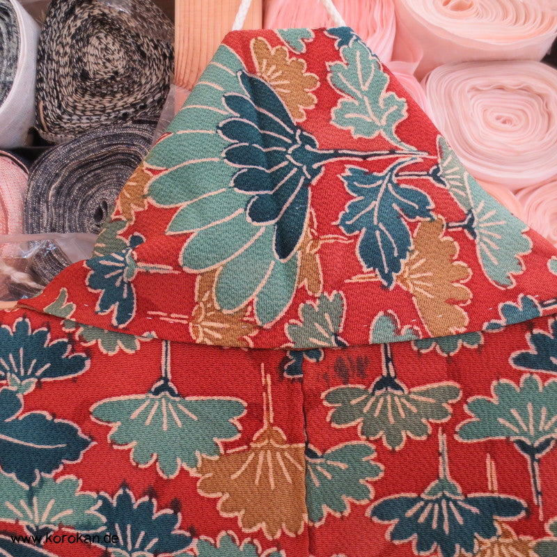 Kiku abstrakt Seidencrepe Komon Kimono