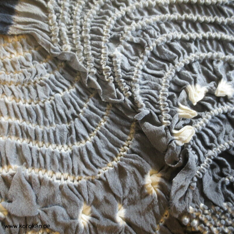 Shibori Heko Obi - Chirimen Crepe mit Farbverlauf in Wellen