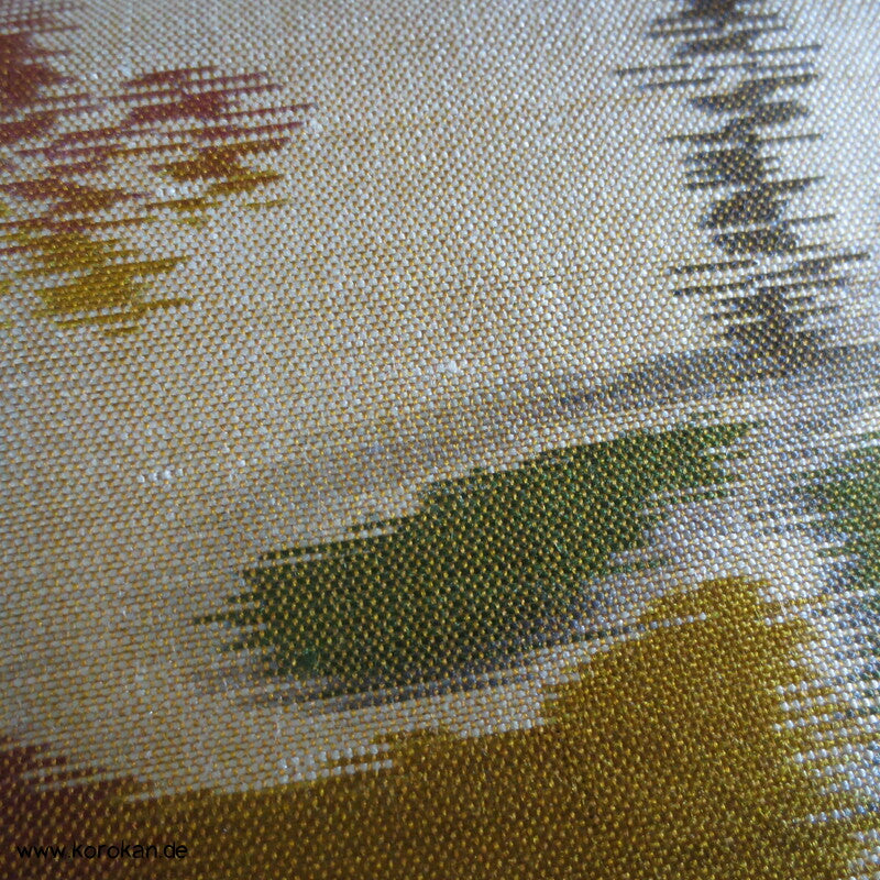 antiker Meisen Seiden Kimono Stoff abstrakte Blüten auf beige