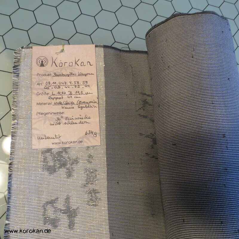 Stoffrolle Bambusgitter Jacquard gewebt blaugrau Kimono Tanmono