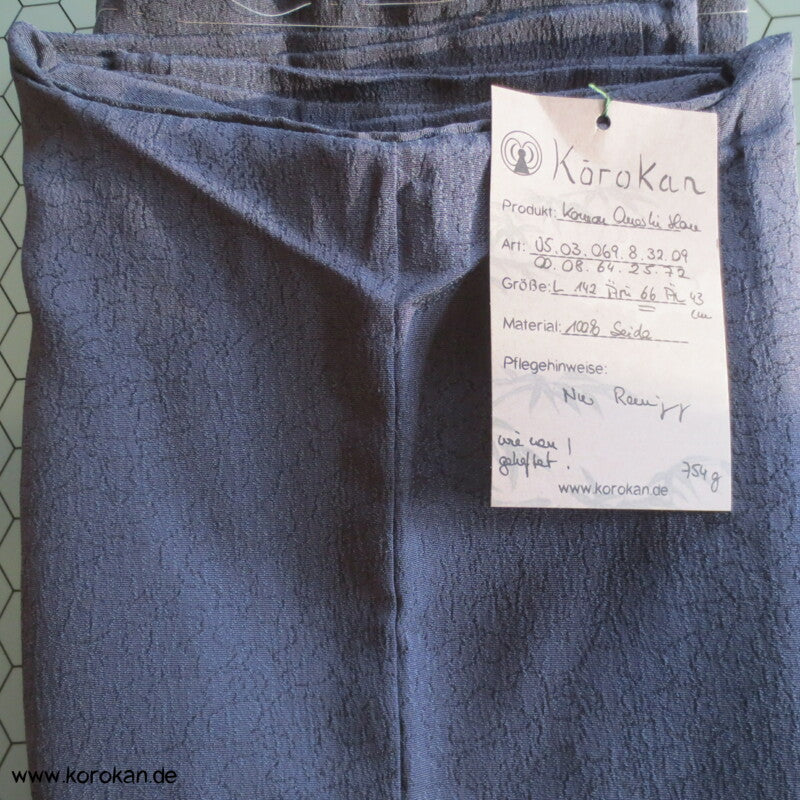 dunkelblaugrauer Kimono Seiden Jacquard Omeshi