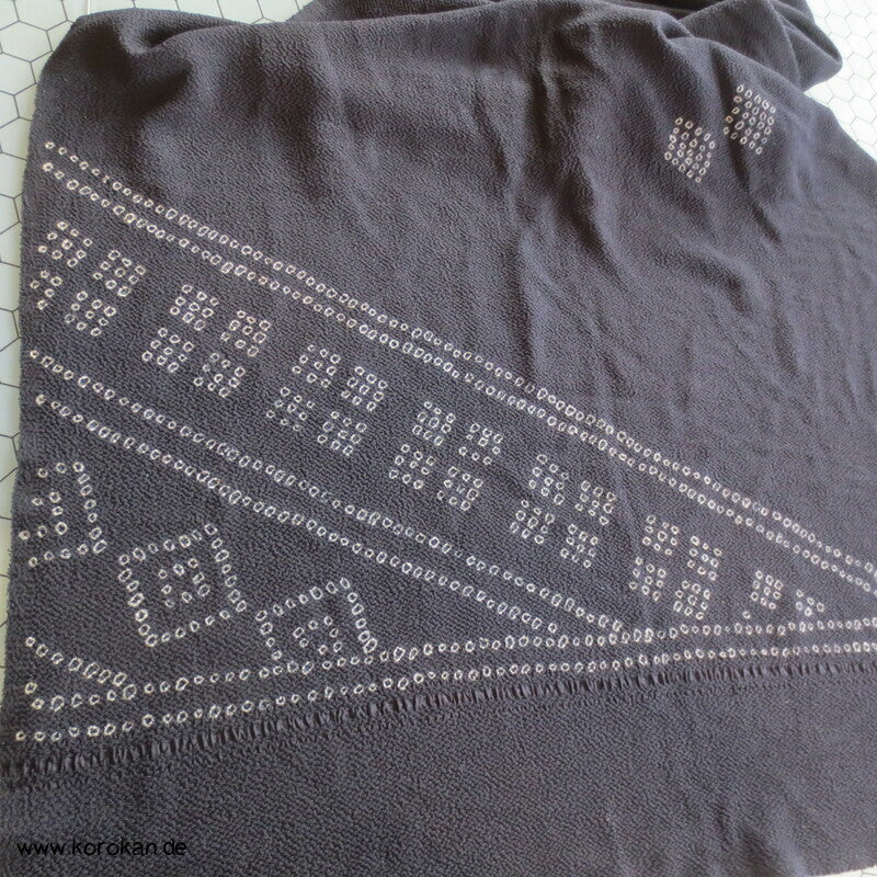 Heko Obi - dicker Chirimen Crepe mit Shibori Muster