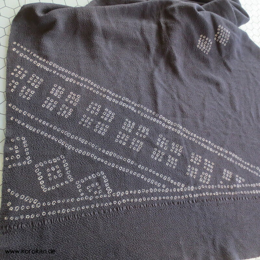 Heko Obi - dicker Chirimen Crepe mit Shibori Muster