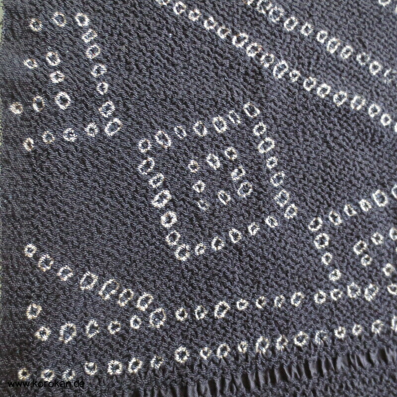 Heko Obi - dicker Chirimen Crepe mit Shibori Muster