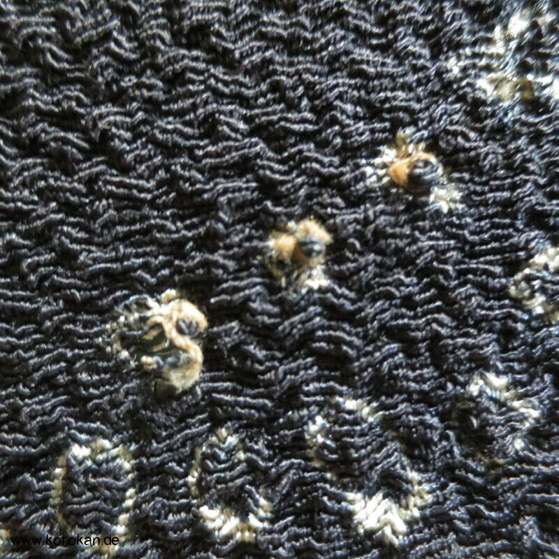 Heko Obi - dicker Chirimen Crepe mit Shibori Muster
