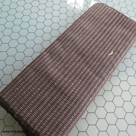 Männer Haori Araihari Kimono Seiden Stoff braunes Kasuri Karo