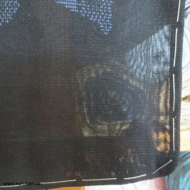 Kasuri Schmetterlinge Hitoe ungefütterter Kimono, Sha Seide